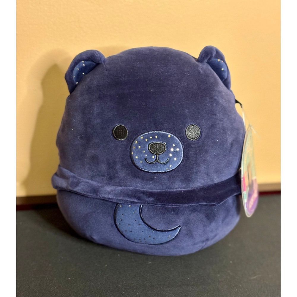 NWT Squishmallows Adopt Me Lunar Moon Bear 8" Plush Navy Blue Celestial Jazwares